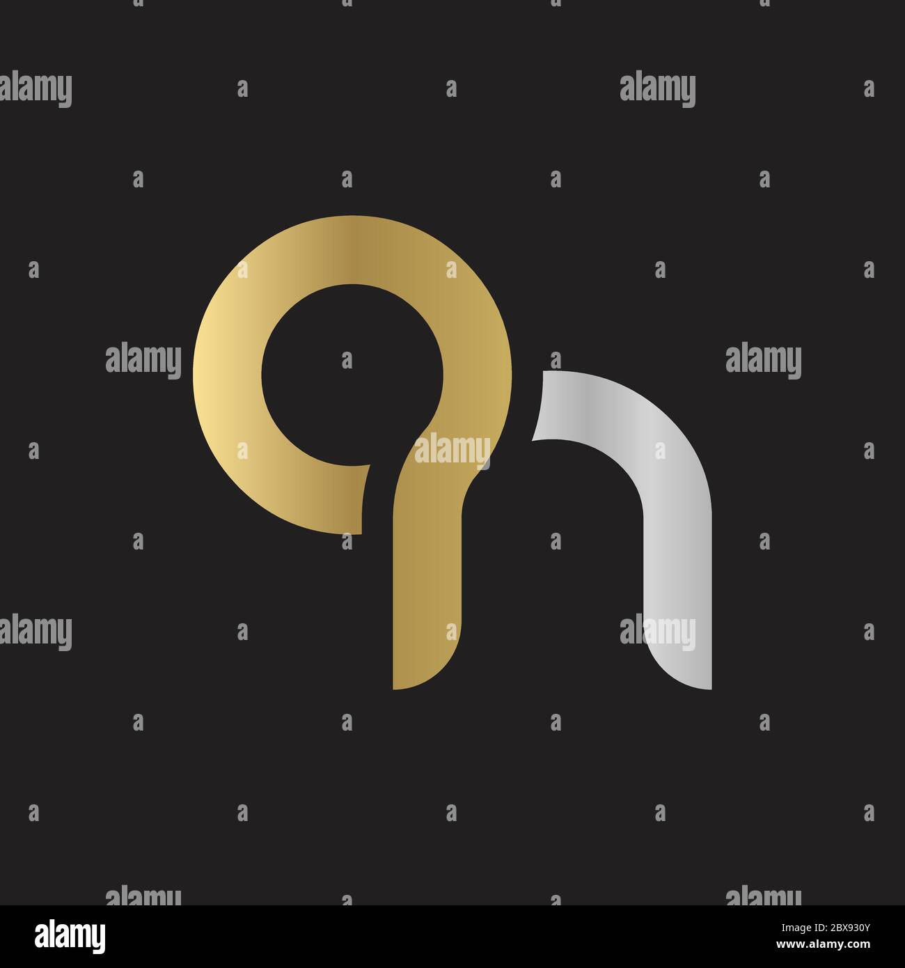 Initial Simple Letter ON Logo Design Vector Template. Abstract Minimal ...