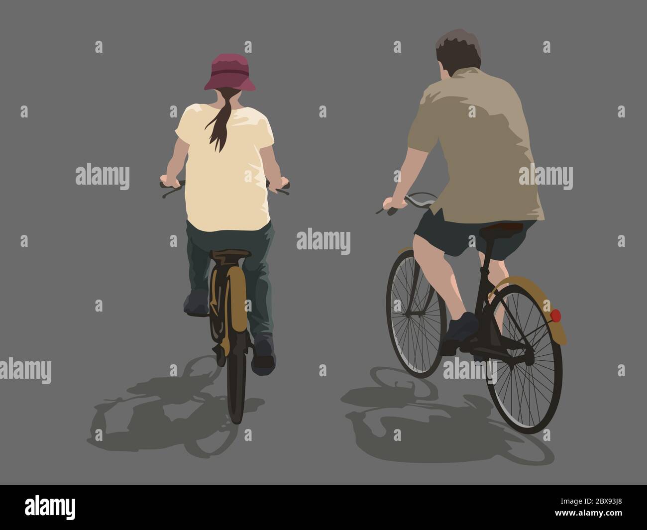 Cycling Together Stock Vector