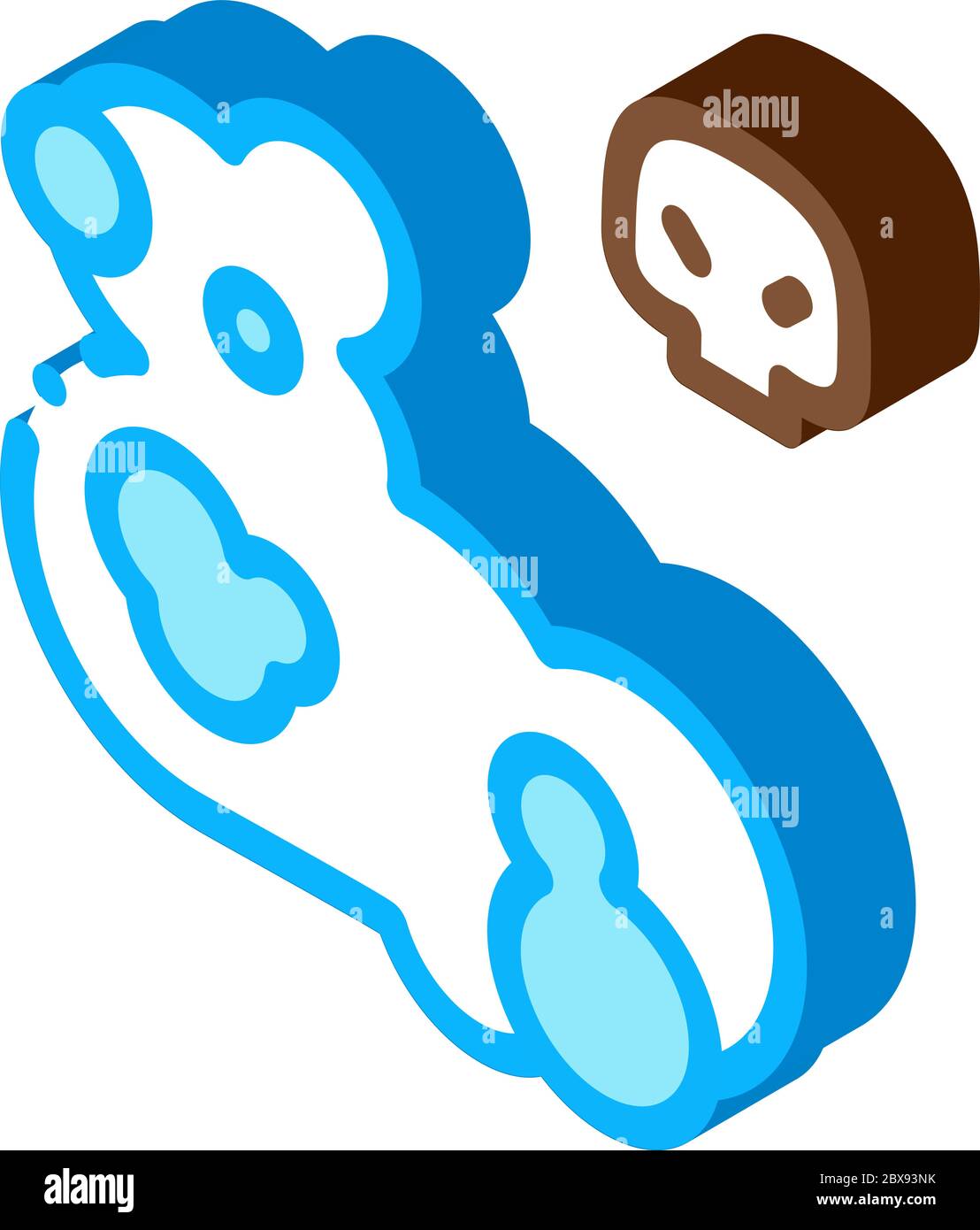 Dead Skull Smoke isometric icon vector illustration Stock Vector
