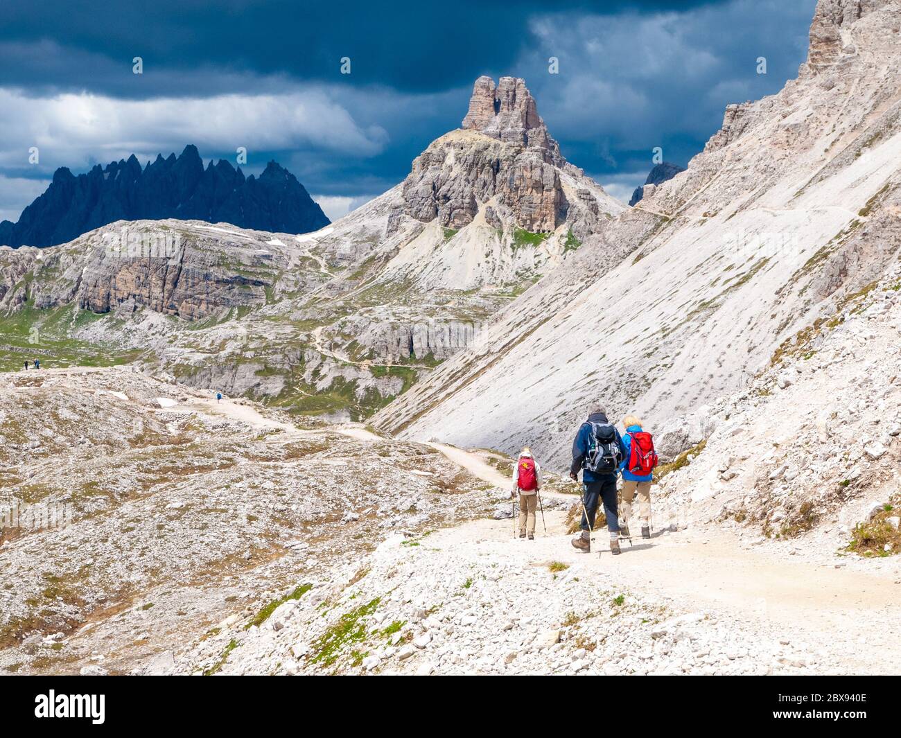 Men with trekking poles hi-res stock photography and images - Alamy