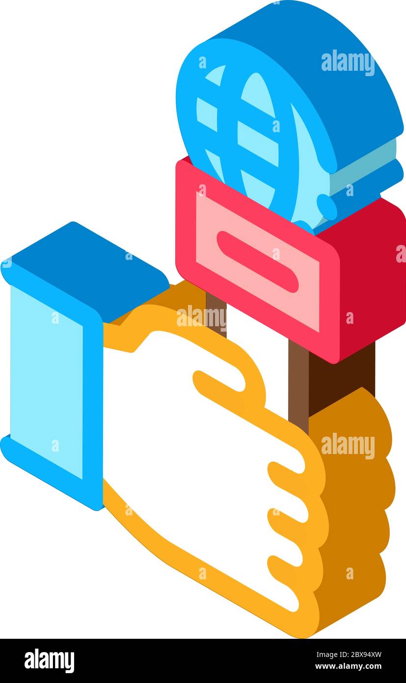 Hand Microphone isometric icon vector illustration Stock Vector Image ...