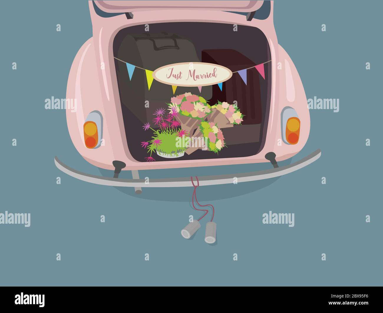 Just Married Car Isolated Stock Vector Image & Art - Alamy