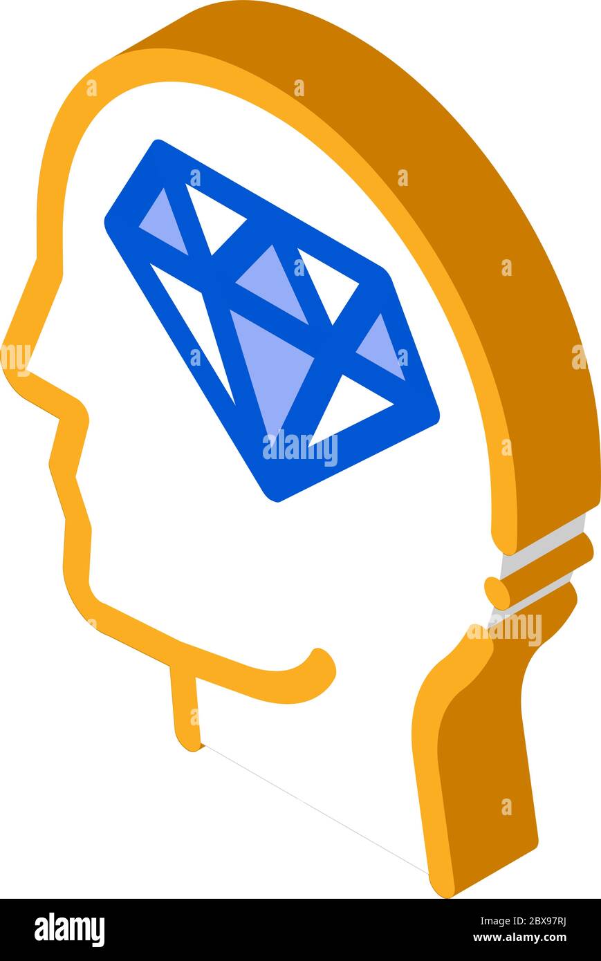 Diamond Man Hat isometric icon vector illustration Stock Vector