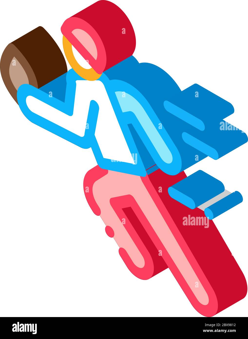 Rugby Player in Motion isometric icon vector illustration Stock Vector ...