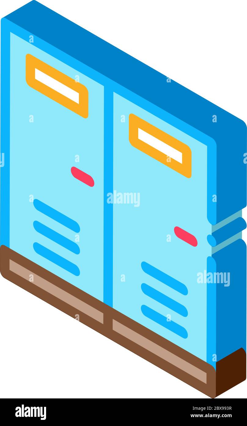 Locker Rooms isometric icon vector illustration Stock Vector