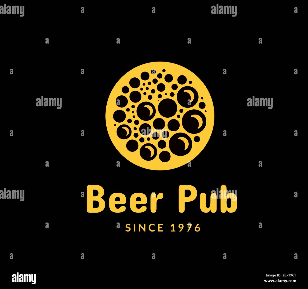 Beer pub logo vector illustration Stock Vector