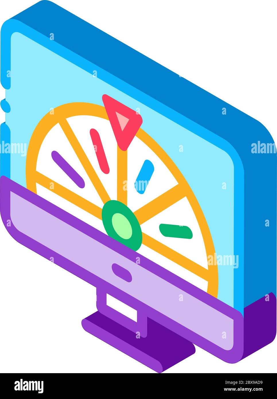 Roulette in Computer isometric icon vector illustration Stock Vector