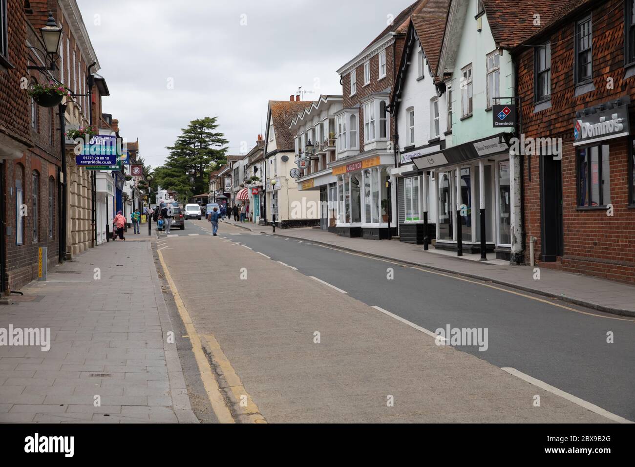 Edenbridge,Kent,UK,6th June 2020,Edenbridge High Street remains deserted on a Saturday afternoon