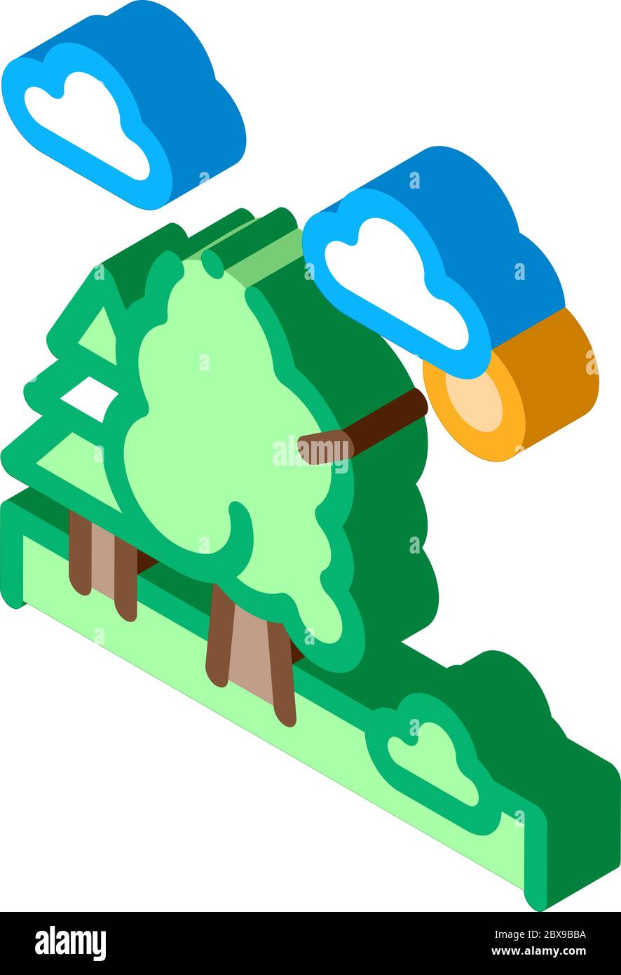 Diverse Forest isometric icon vector illustration Stock Vector Image ...