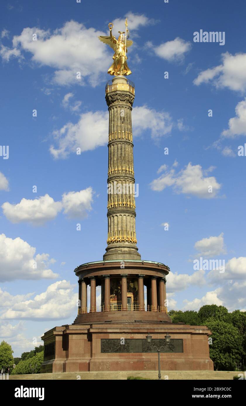 Victory Column in Berlin Germany Tiergarten at sunny day Stock Photo