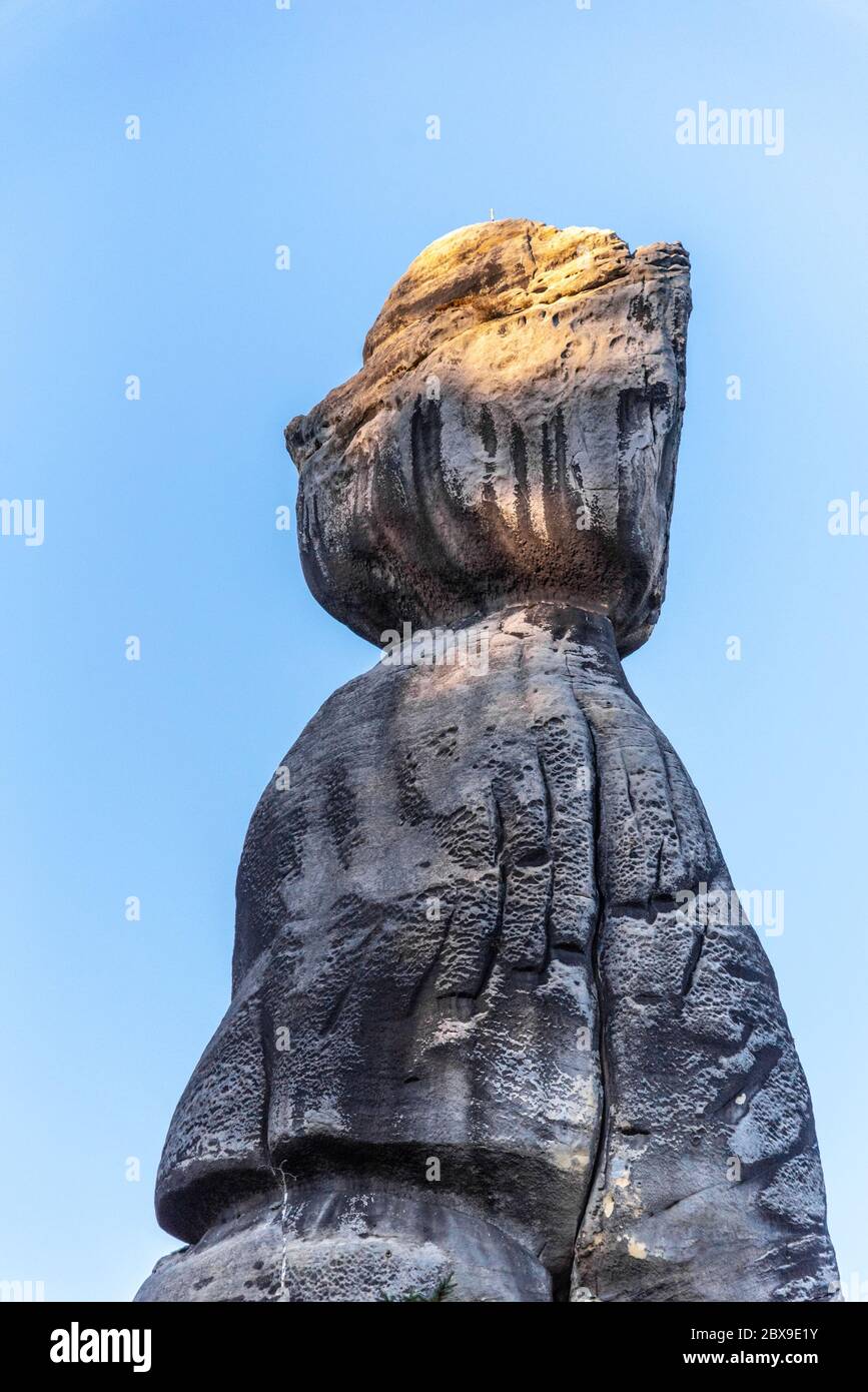 Mayor sandstone rock formation in Adrspach Rocks, Czech Republic. Stock Photo