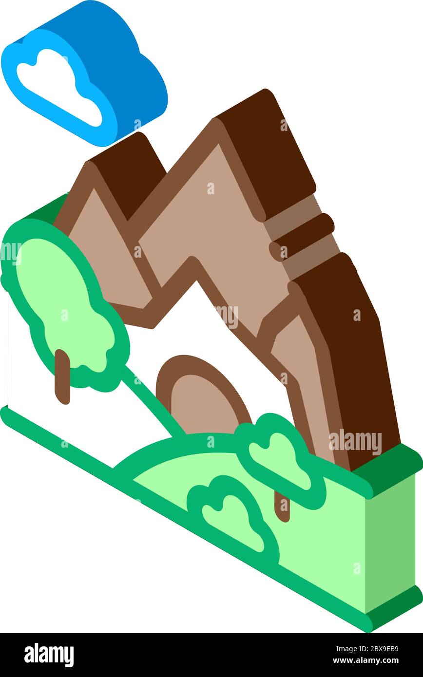 Mountain Landscape isometric icon vector illustration Stock Vector ...