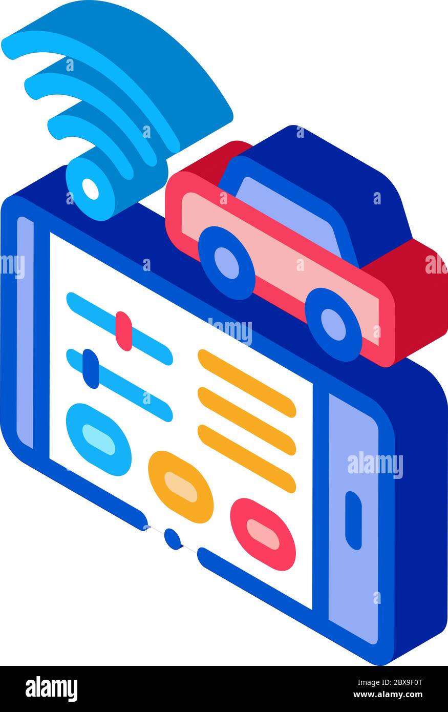 Geolocation Machines via Wi-Fi isometric icon vector illustration Stock ...