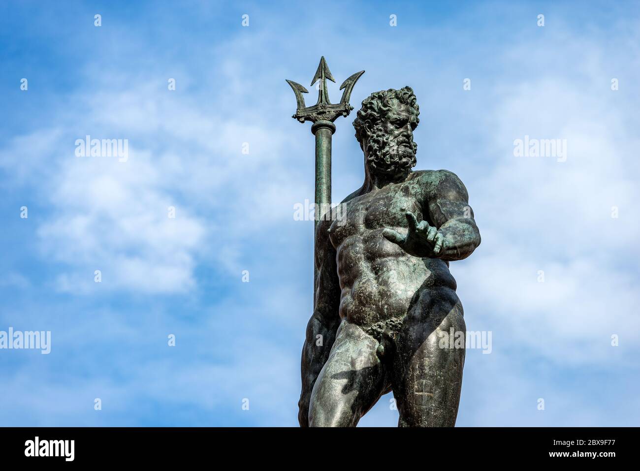 Bronze statue of Neptune (1566), Roman God, fountain in Piazza del