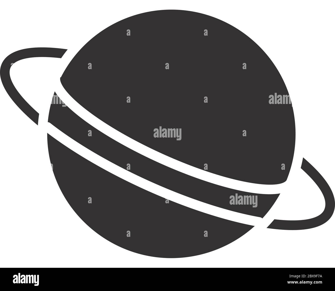 saturn planet icon over white background, silhouette sytle, vector ...