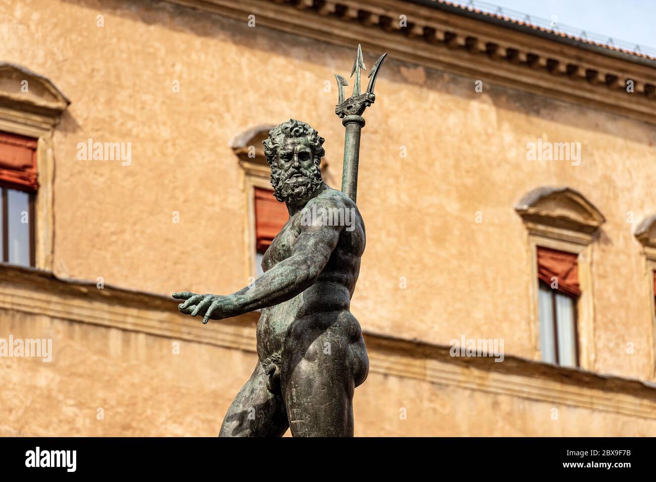 Bronze statue of Neptune (1566), Roman God, fountain in Piazza del