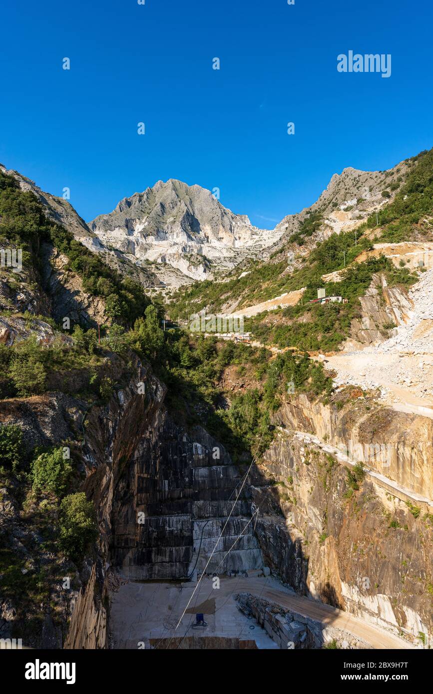 The famous quarries of white Carrara marble in the Apuan Alps, Tuscany