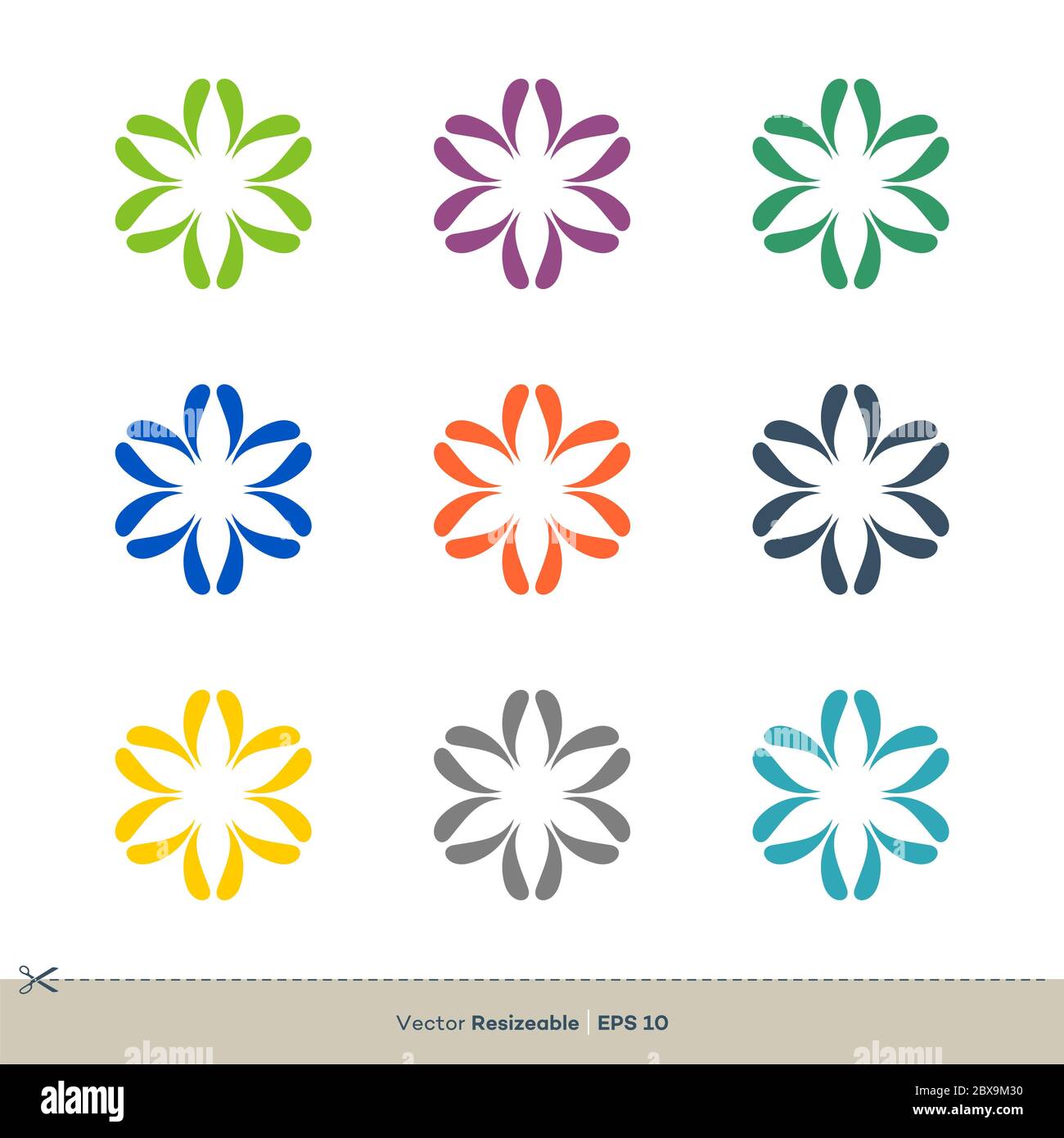 Flower Set Vector Logo Template Illustration Design. Vector EPS 10 ...