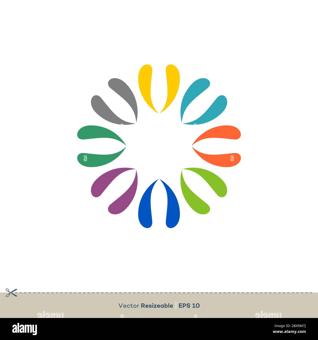 Colorful Flower Ornamental Decorative Vector Logo Template Illustration ...