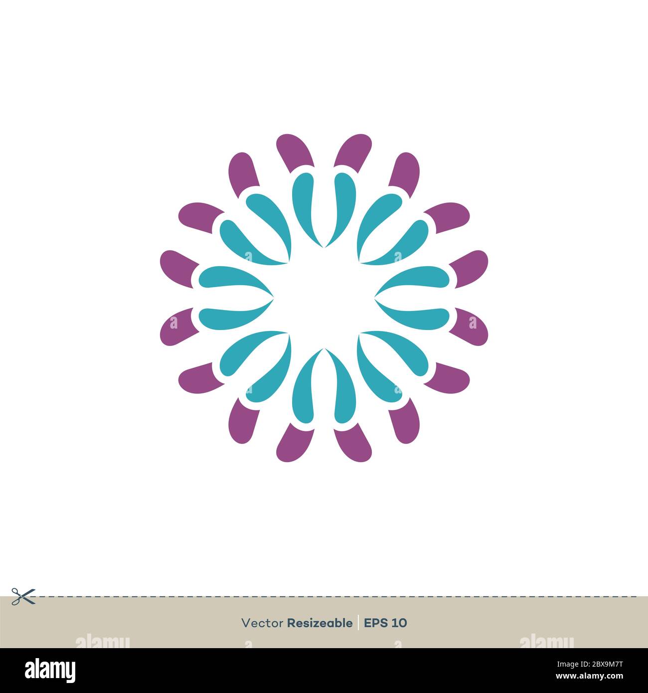 Colorful Flower Ornamental Decorative Vector Logo Template Illustration ...