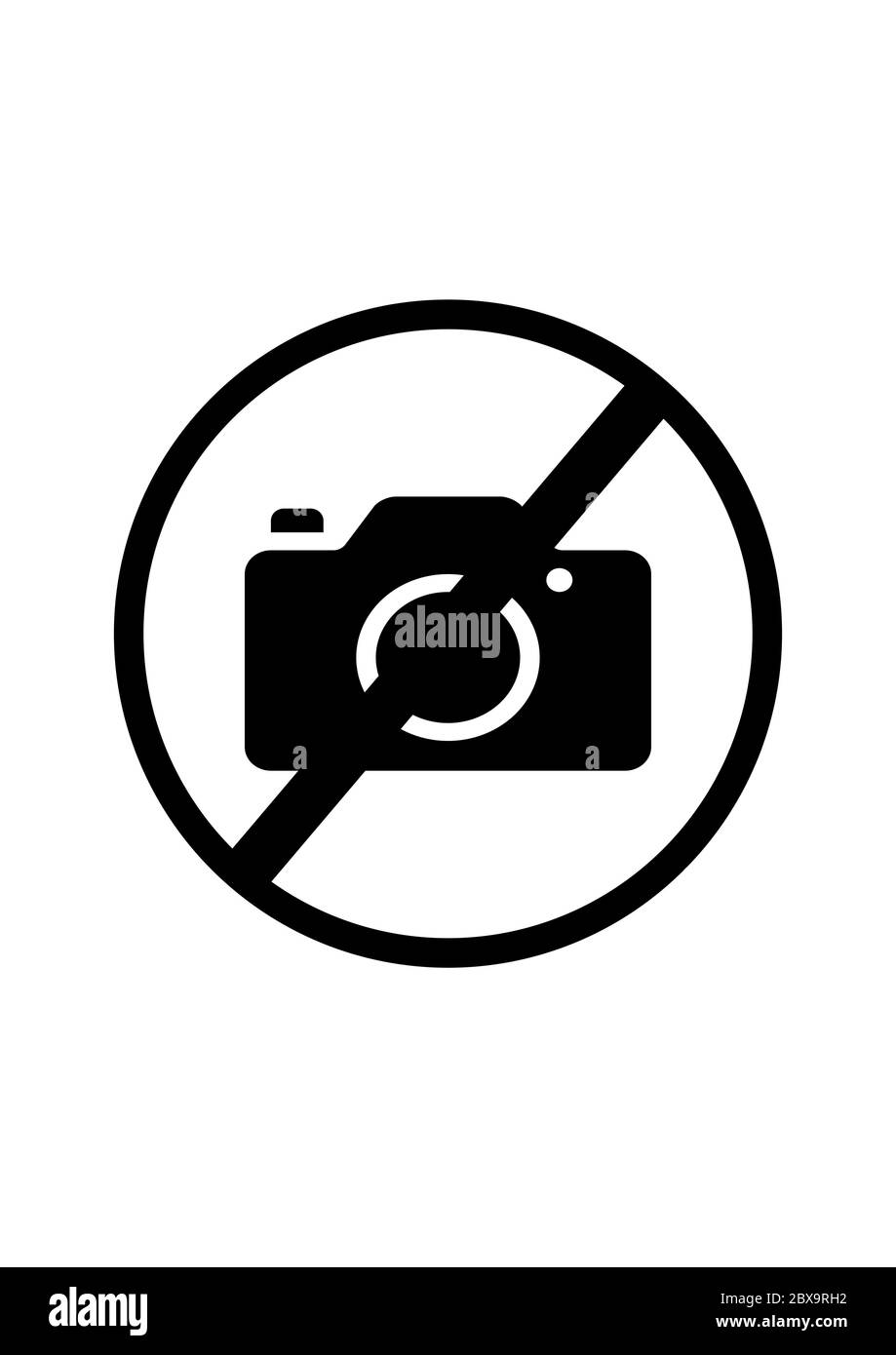 A camera with a stripe sign is forbidden to take pictures Stock Vector