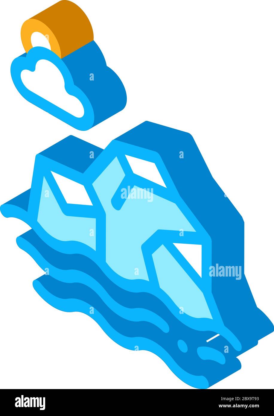 Iceberg in Sea isometric icon vector illustration Stock Vector