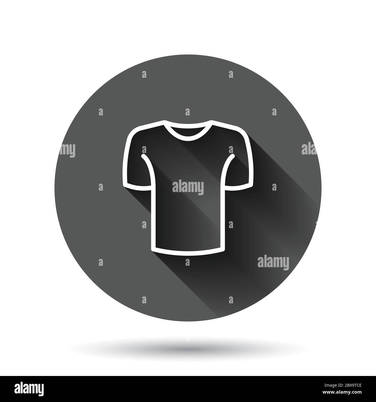 Tshirt icon in flat style. Casual clothes vector illustration on black ...