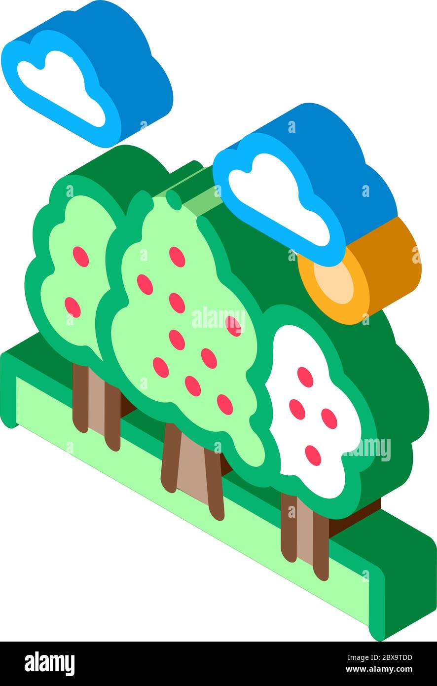 Trees Forest isometric icon vector illustration Stock Vector Image ...