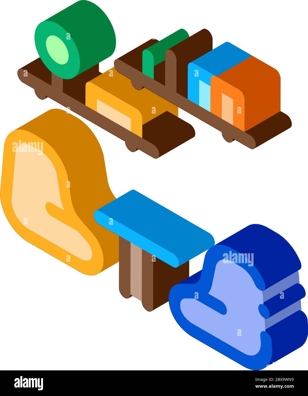 Lounge with Chairs isometric icon vector illustration Stock Vector