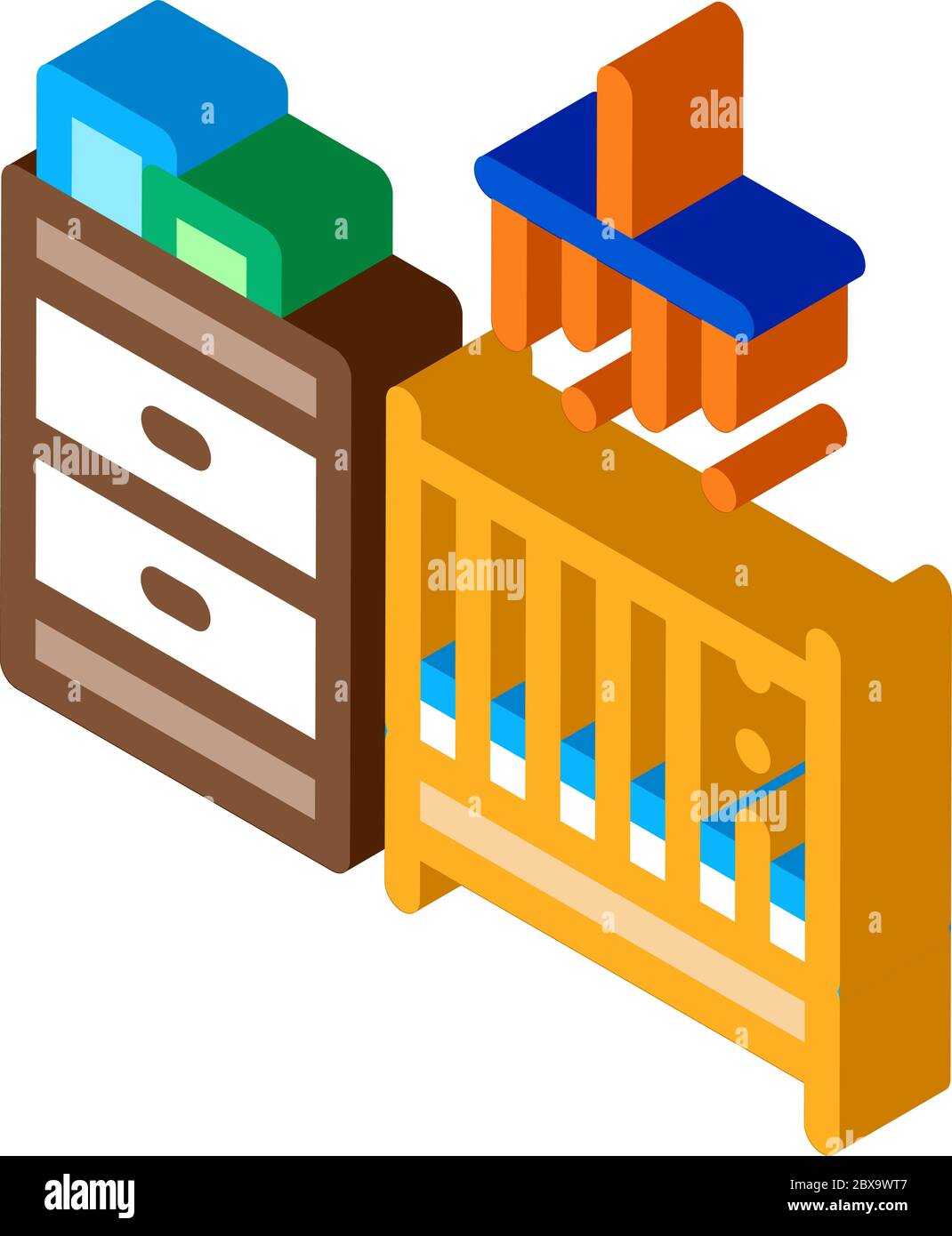 Children Room isometric icon vector illustration Stock Vector Image ...