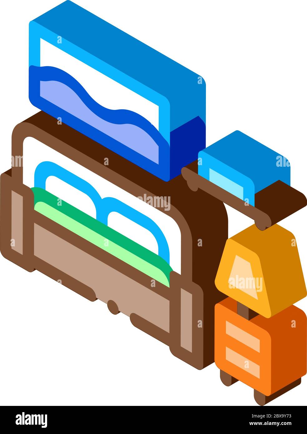 Bedroom isometric icon vector illustration Stock Vector Image & Art - Alamy