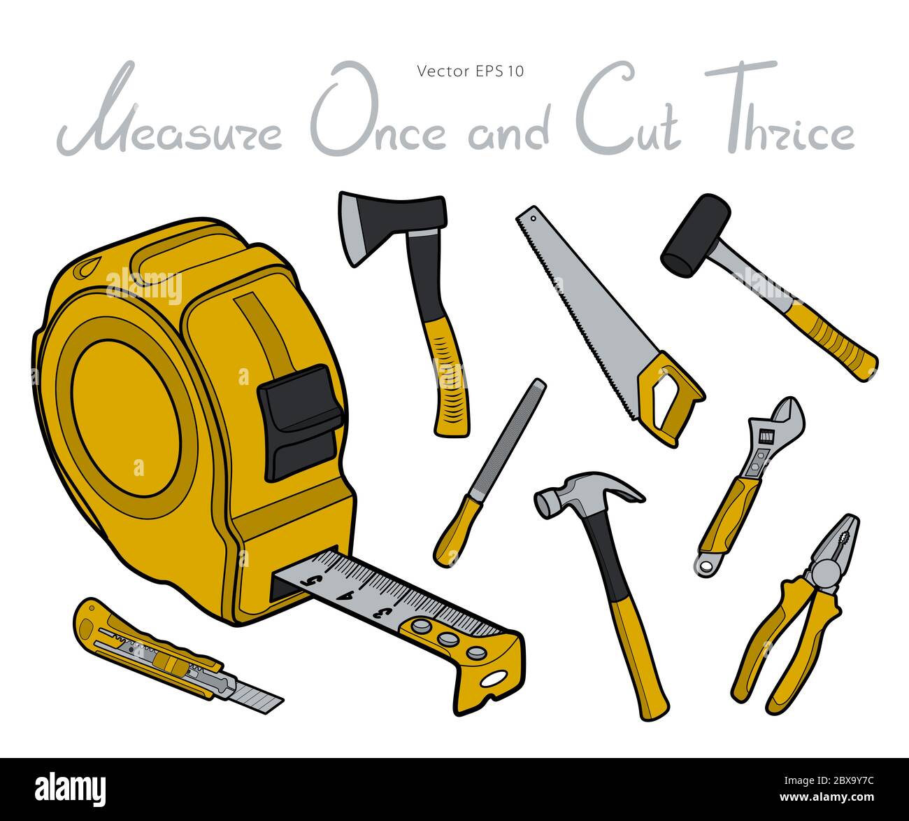 Working tools icon set vector illustration line art Stock Vector Image ...