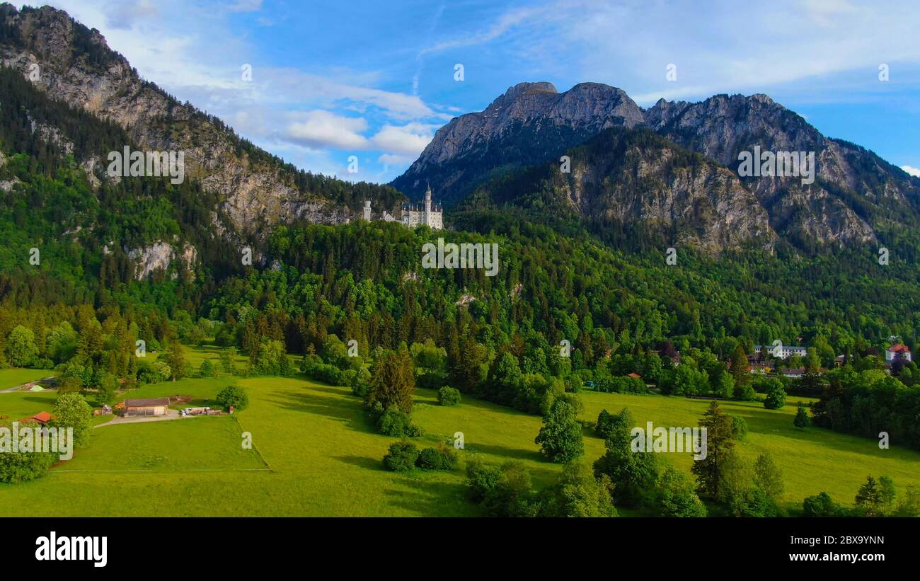 Typical landscape in Bavaria in the Allgau district of the German Alps ...
