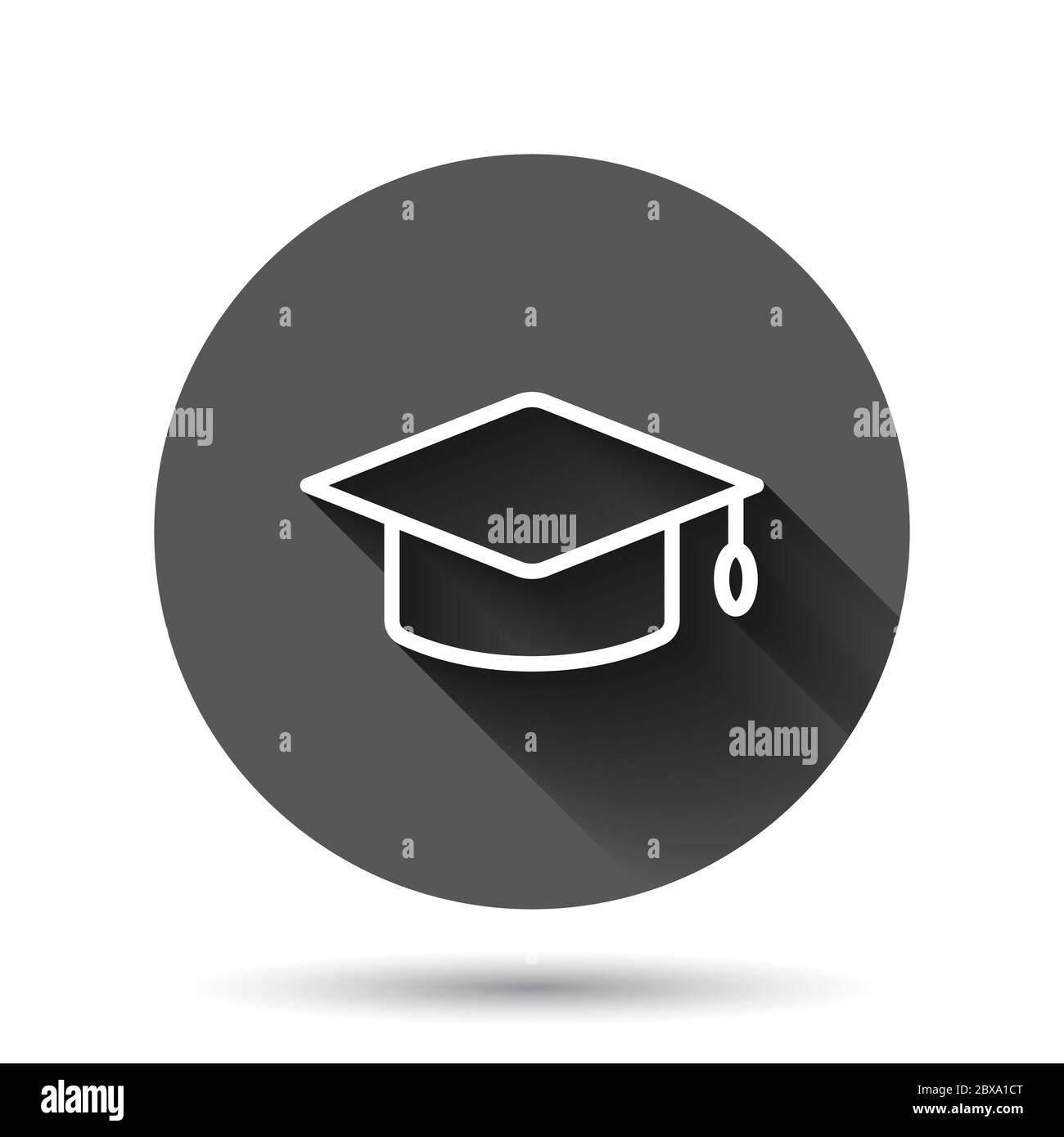 Graduation hat icon in flat style. Student cap vector illustration on ...