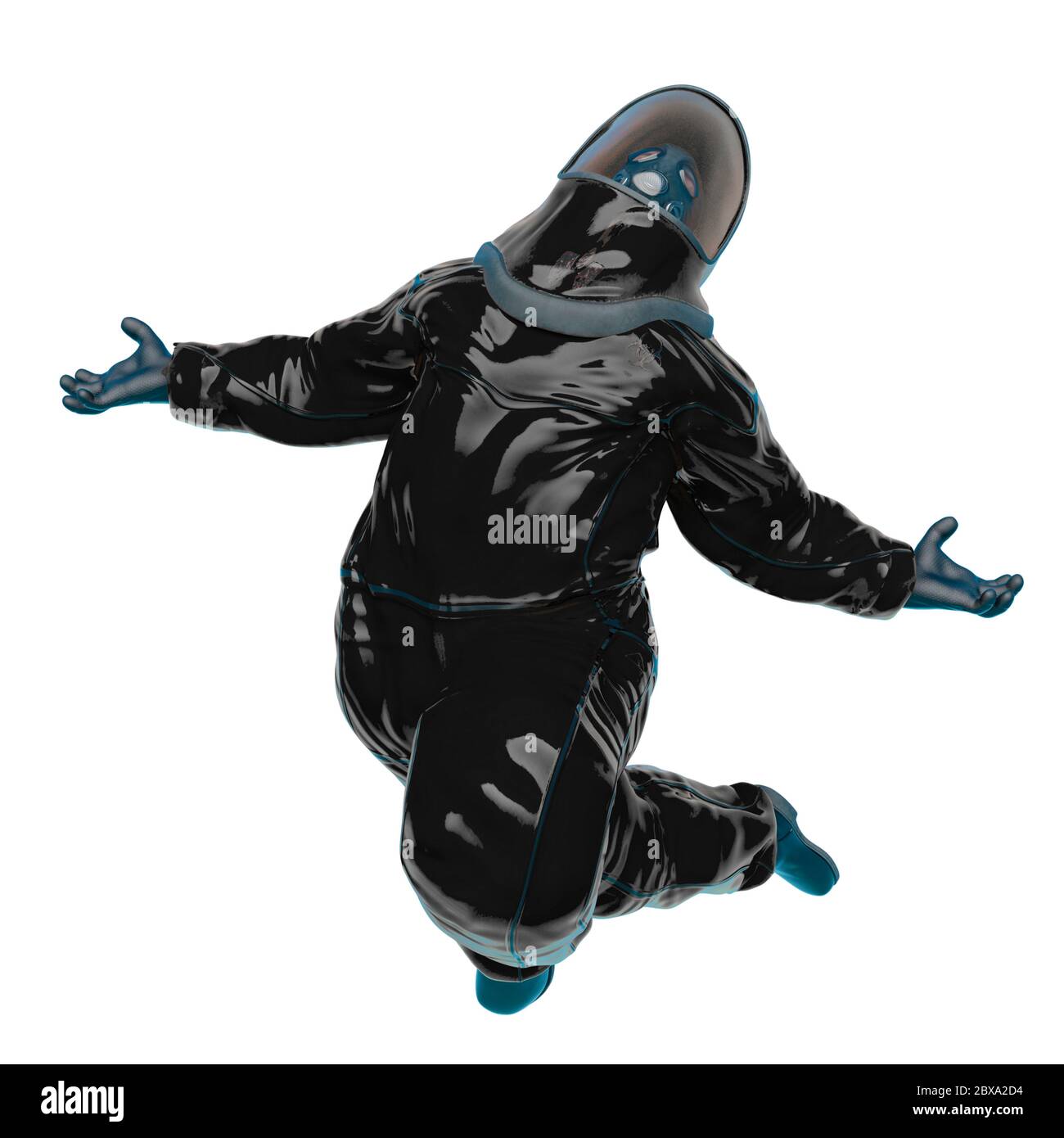 bio hazard man explosion in a white background. This biohazard in clipping path is very useful for graphic design creations, 3d illustration Stock Photo