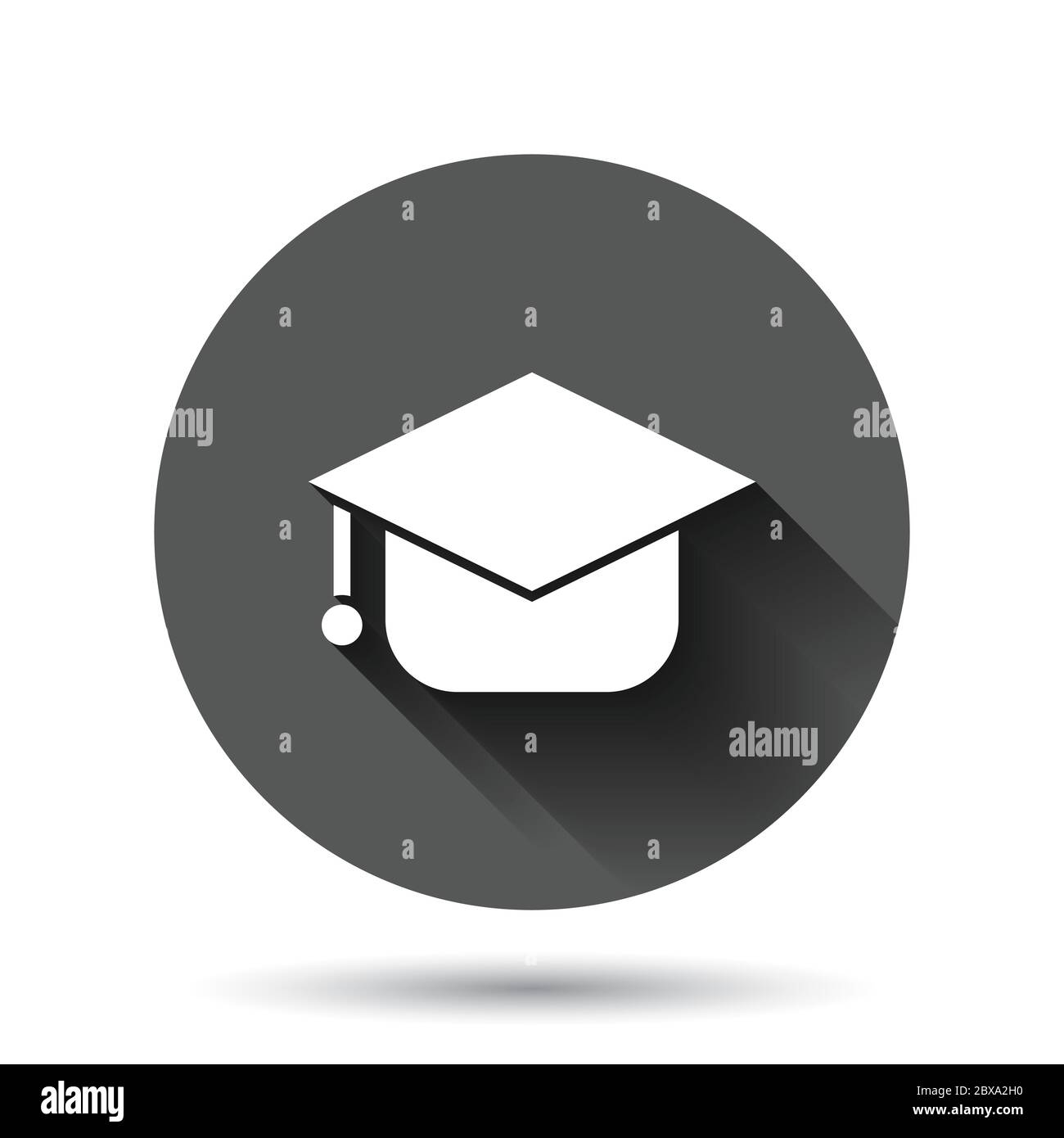 Graduation hat icon in flat style. Student cap vector illustration on ...