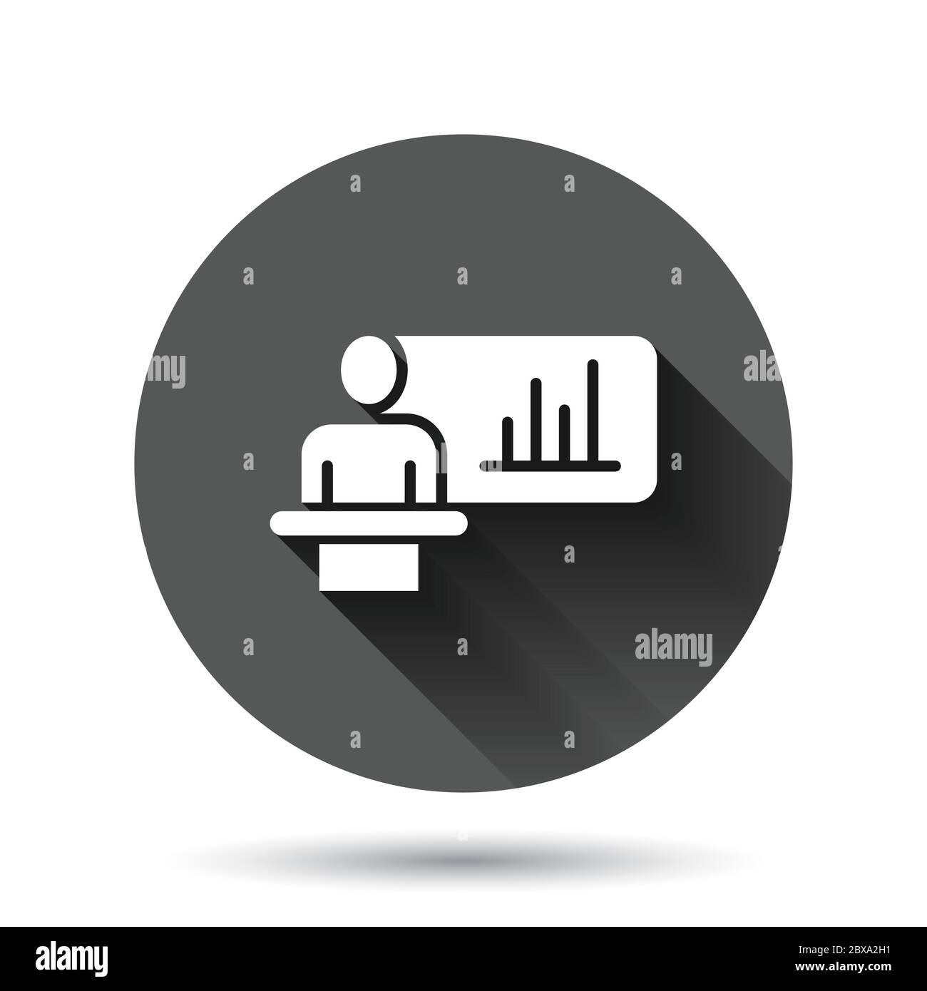 People on podium icon in flat style. Speaker vector illustration on ...