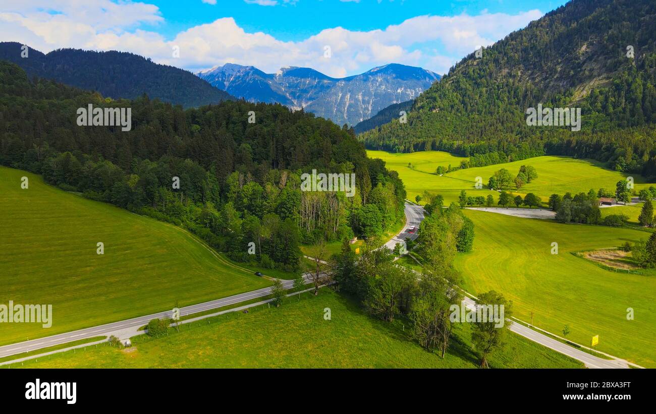 Typical Bavarian landscape in the German Alps - Allgau district Stock ...