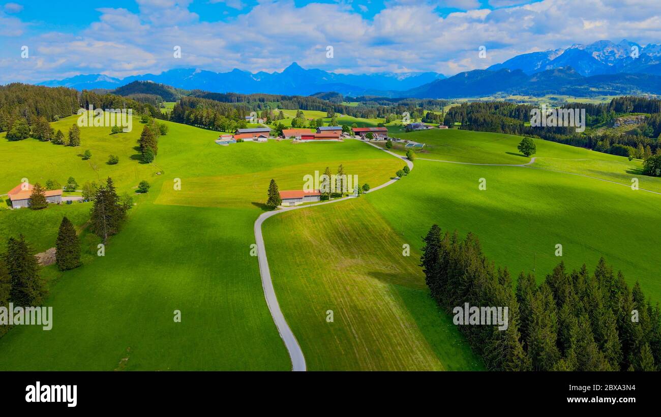 Amazing nature of Bavaria in the Allgau district of the German Alps ...