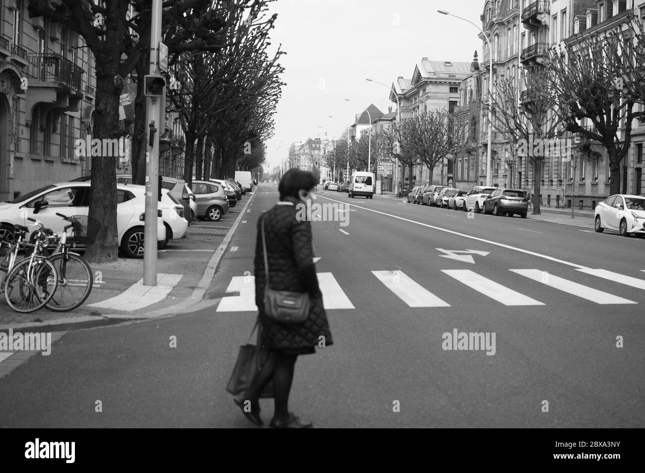 Covid19 Coronavirus Street photography-Strasbourg France Stock Photo