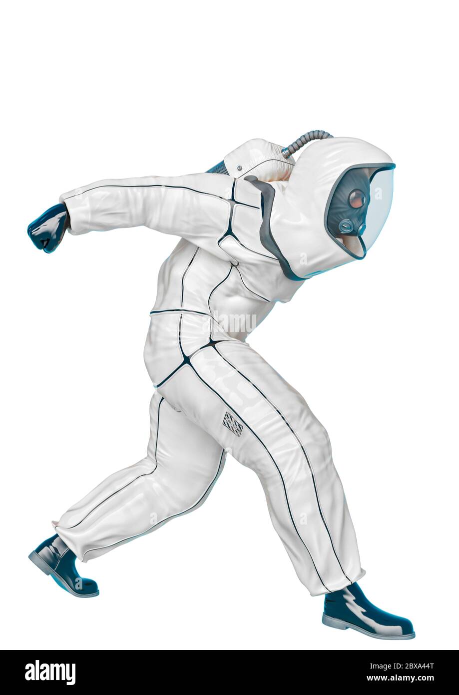 bio hazard man danger time in a white background. This biohazard in ...