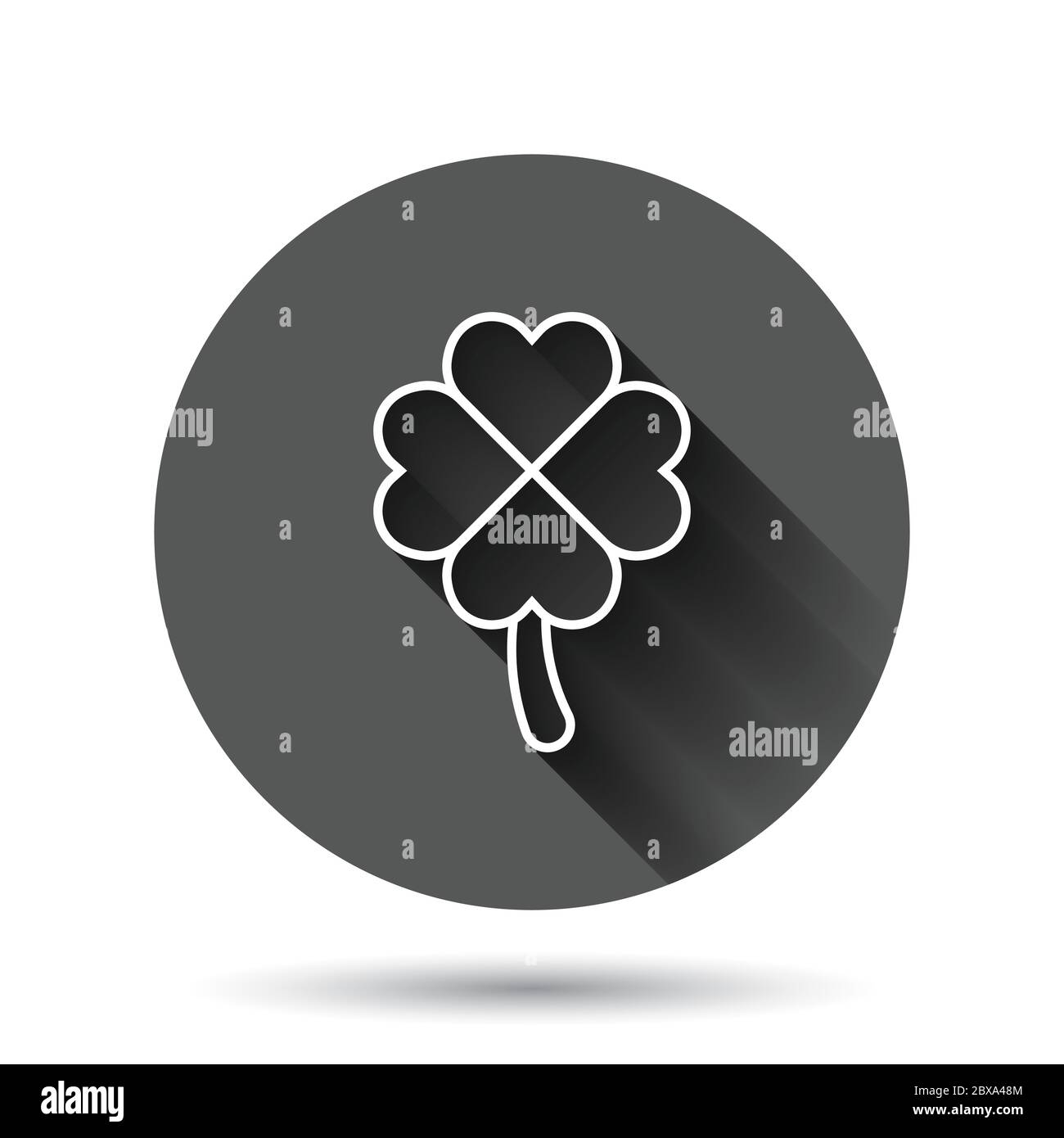 Four leaf clover icon in flat style. St Patricks Day vector ...