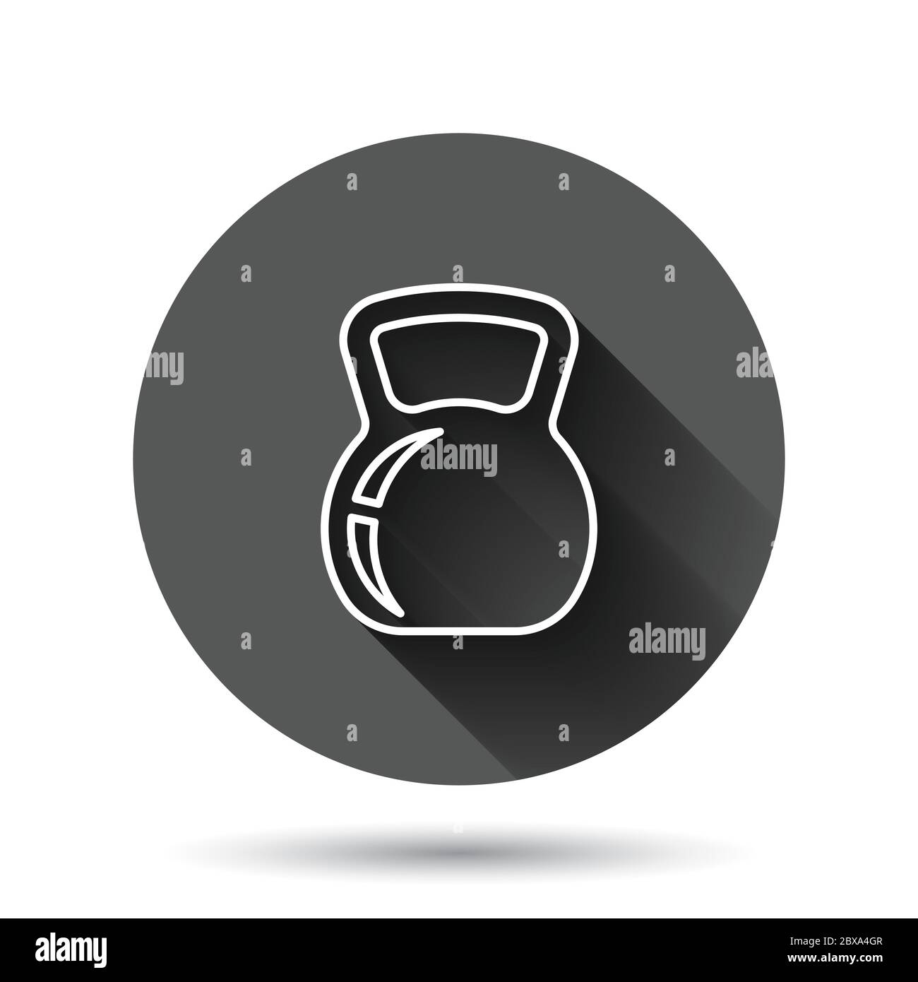 Kettlebell icon in flat style. Barbell sport equipment vector ...