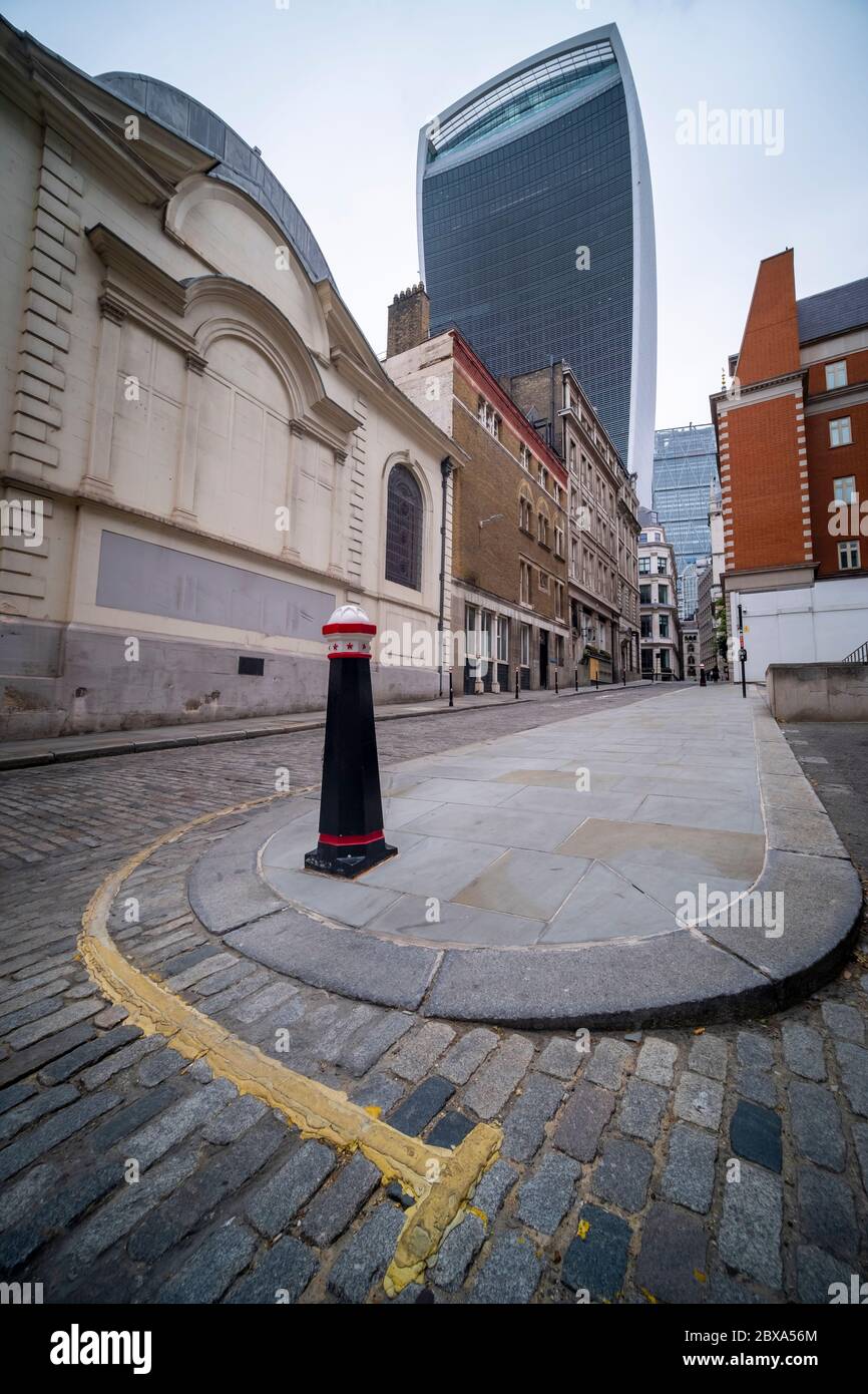 Cobbled old street in the City of London Stock Photo