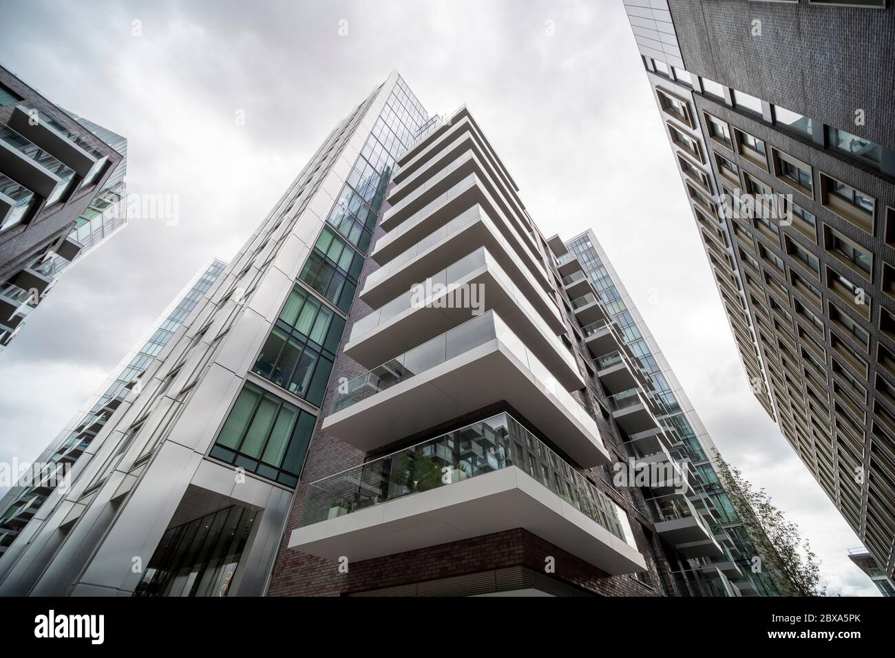 London- June, 2020: modern housing development in East Aldgate Stock ...