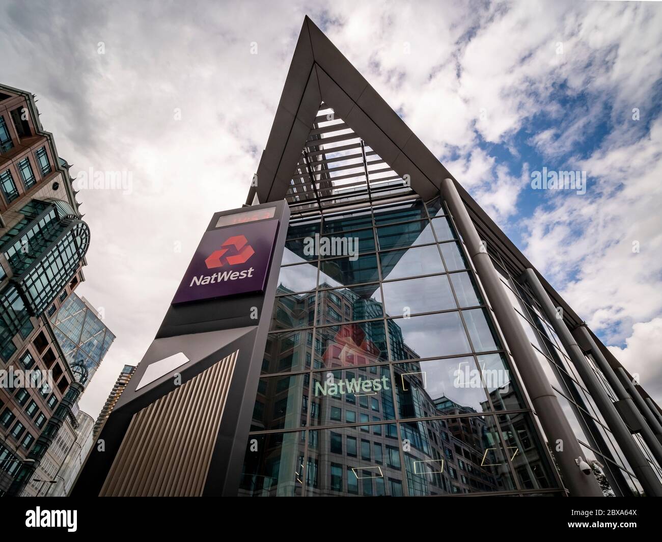 LONDONNatwest exterior signage of the headquarters office on