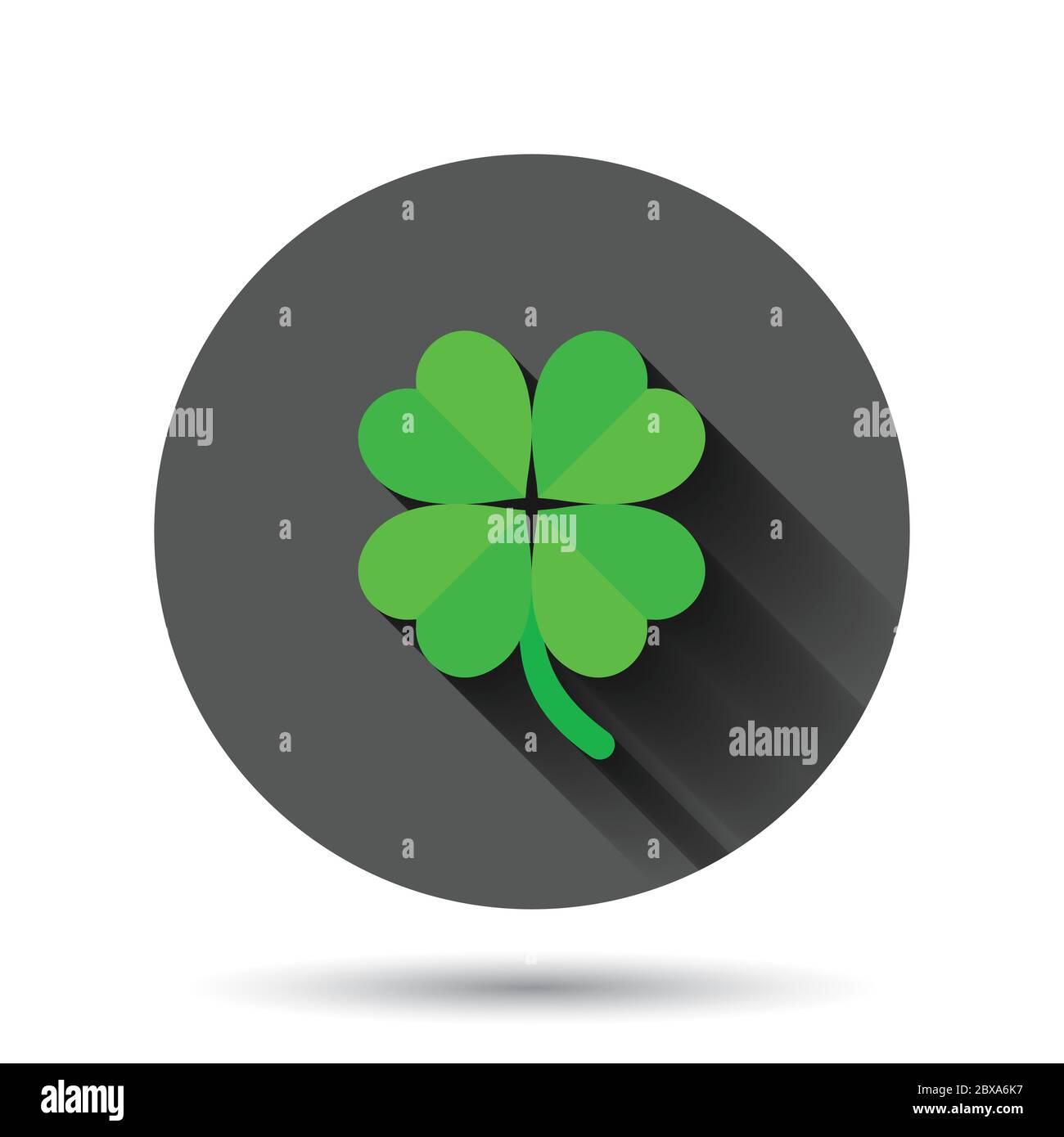 Four leaf clover icon in flat style. St Patricks Day vector ...