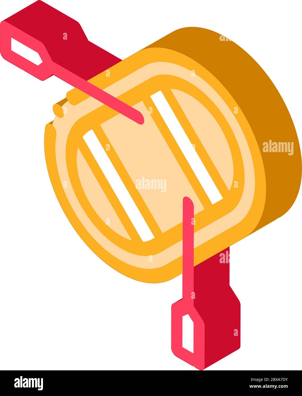 Inflatable Boat with Oars isometric icon vector illustration Stock Vector