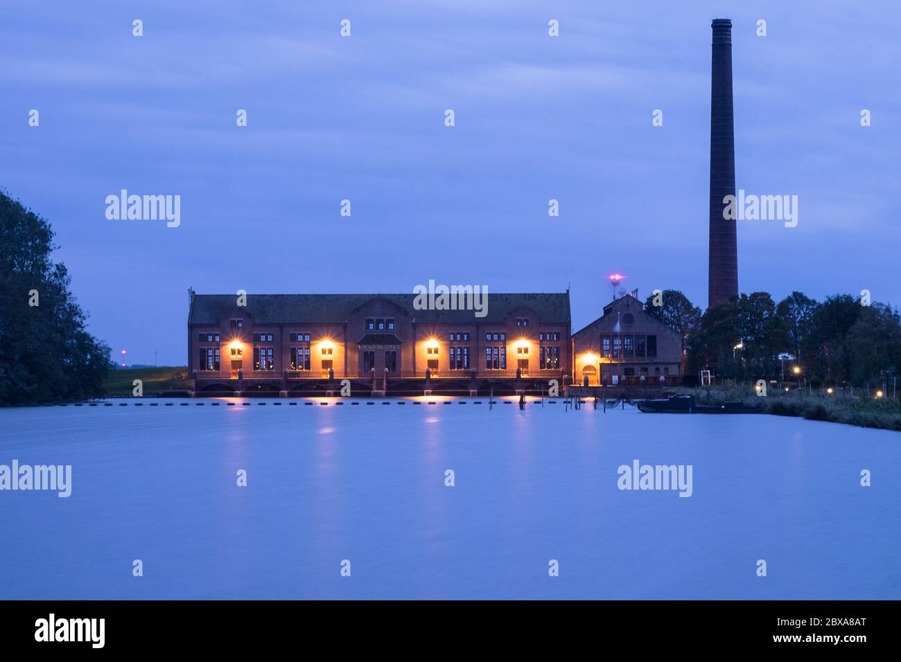 The Wouda steam pumping station in Tacozijl, Friesland, since 1998 a UNESCO World Heritage monument. It is one of the top 100 Dutch national monuments Stock Photo