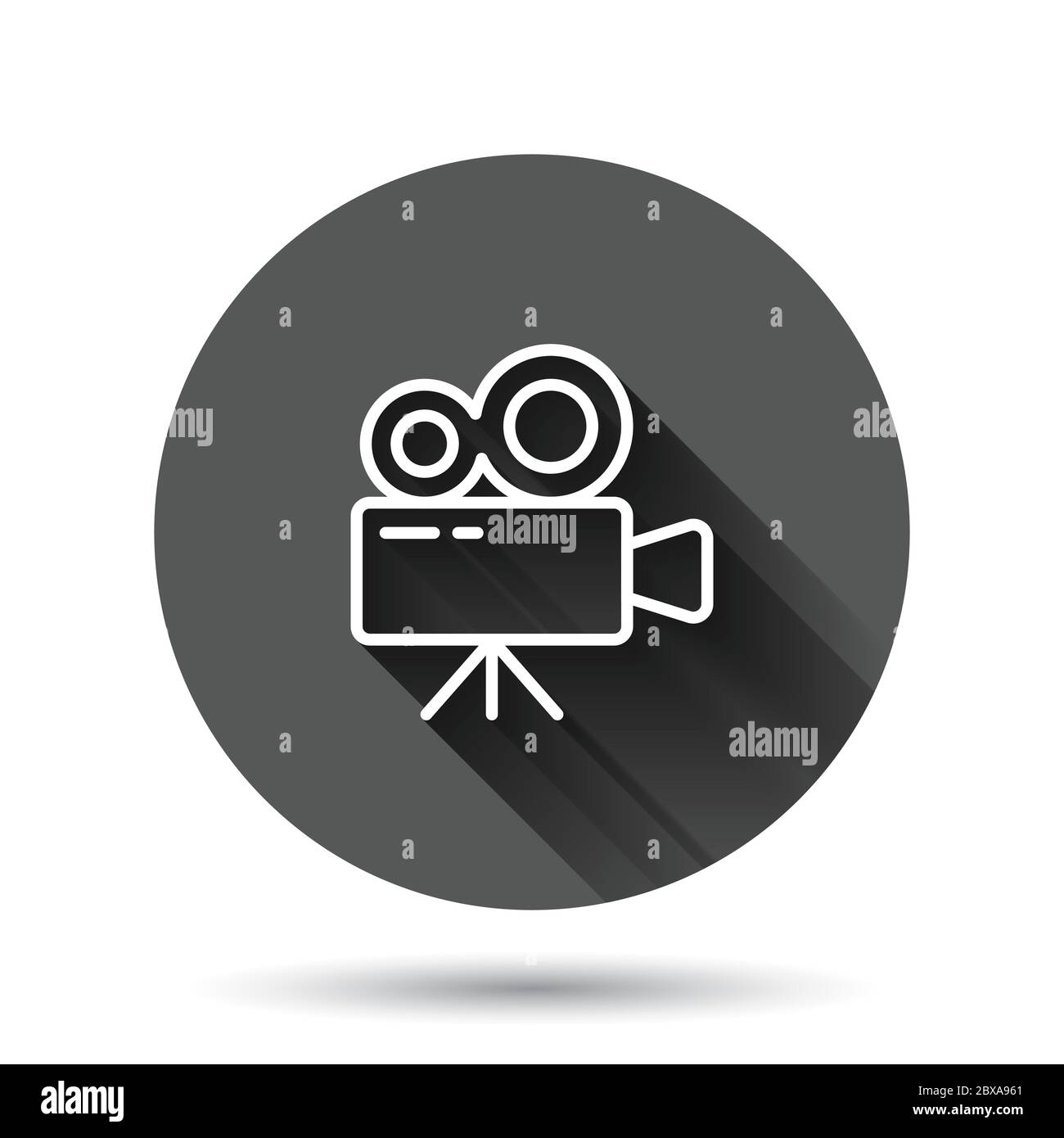 Projector icon in flat style. Cinema camera vector illustration on ...